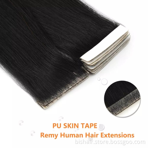 Wholesale Double Drawn Remy Skin Weft Tape Hair Extensions 100% Ponytail Human Cuticle Hair Tape In Hair Extensions